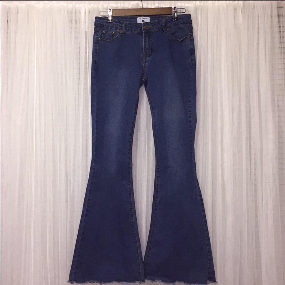 SOLD - AC for AG flare jeans - wide leg raw hem